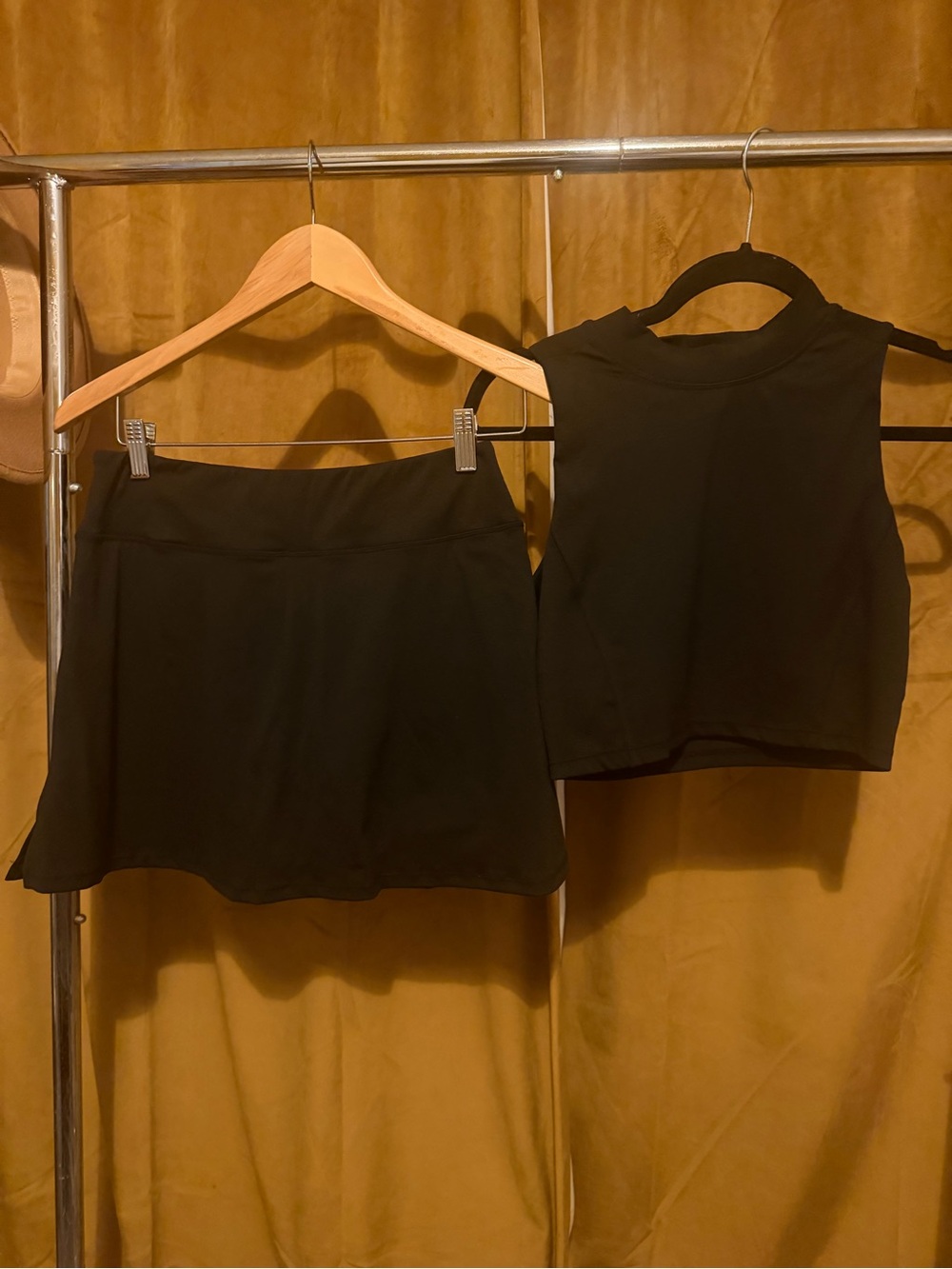 Trendy Pickleball or Tennis Outfit with Skirt and Sleeveless Crop Top Set